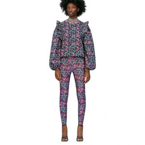 NWOT Zara Multi-Colored Floral Print Stirrup Leggings